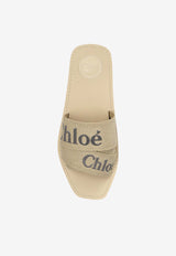 Chloé Woody Logo Slides Beige CHC25S188 QT-2YC