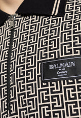 Balmain PB Labyrinth Jacquard Polo T-shirt Beige EH1GC027 BC90-GFE