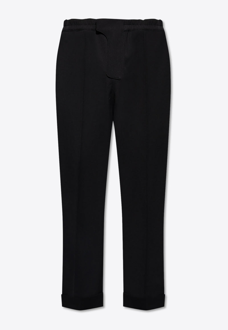 Balmain Straight-Leg Wool Pants Black EH1PQ299 WC09-0PA