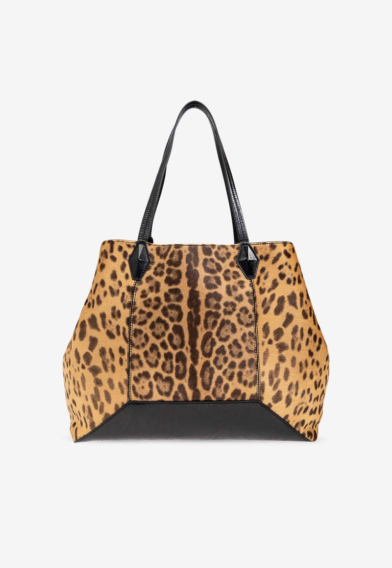 Jimmy Choo Large Diamond Animal-Print Tote Bag Beige DIAMOND TOTE L NND-NATURAL BLACK GOLD