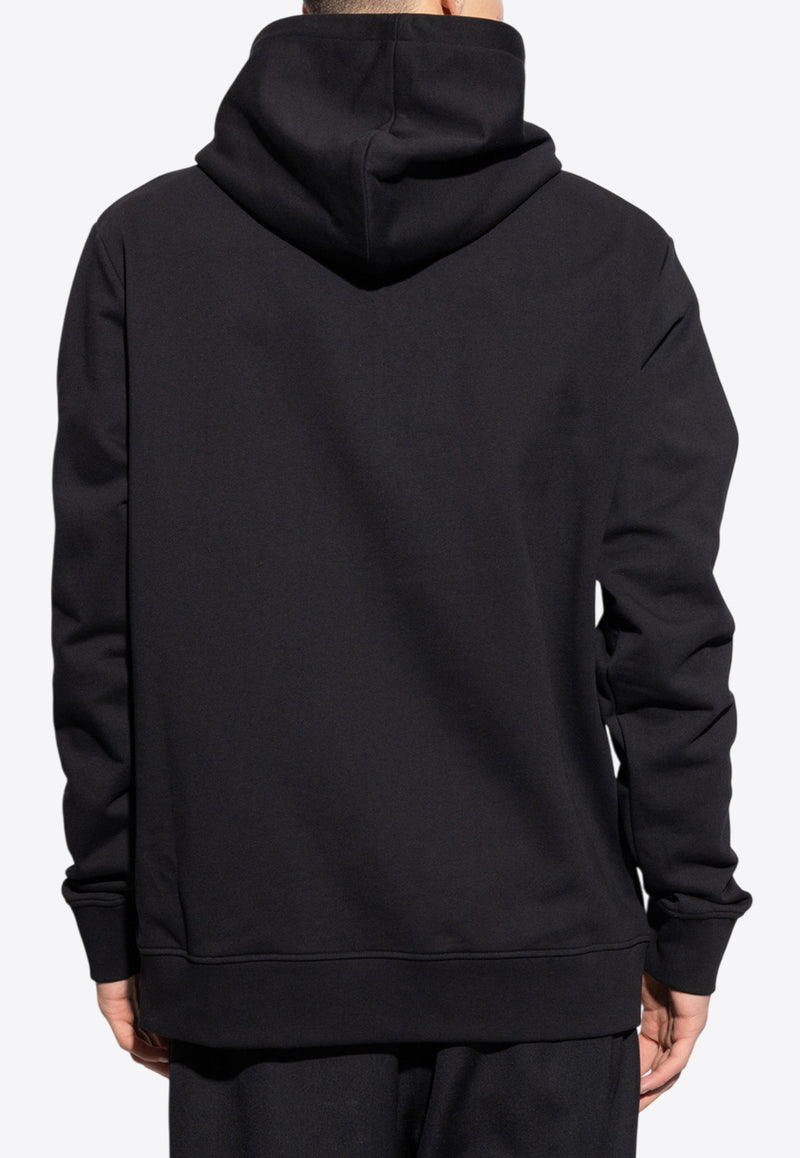 Balmain Couture Logo Label Hooded Sweatshirt Black EH1JT047 BC91-0PA