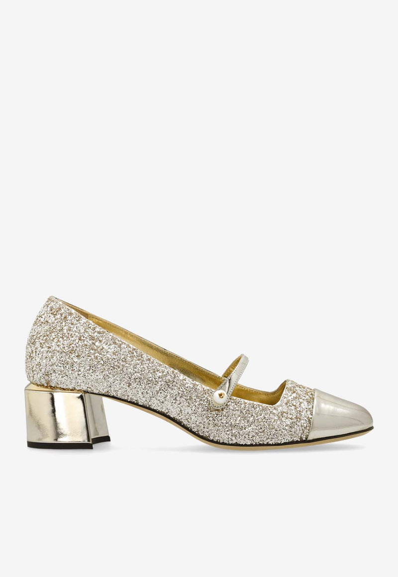 Jimmy Choo Elisa 45 Glittered Pumps Gold ELISA 45 JBZ-GOLD SAND