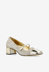 Jimmy Choo Elisa 45 Glittered Pumps Gold ELISA 45 JBZ-GOLD SAND