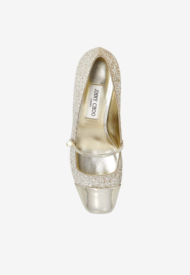 Jimmy Choo Elisa 45 Glittered Pumps Gold ELISA 45 JBZ-GOLD SAND