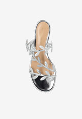 Gianvito Rossi Flavia Metallic Leather Flat Sandals Silver G15680 05RIC-METARGE