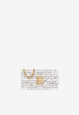 Balmain B-Buzz Love Letter Print Chain Clutch White EN1ON197 LCLL-GAB