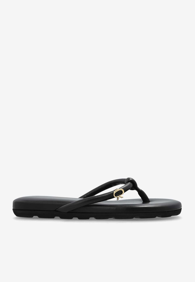 Gianvito Rossi Fiji Nappa Leather Flip-Flops Black G10041 05GOM-NAPNERO