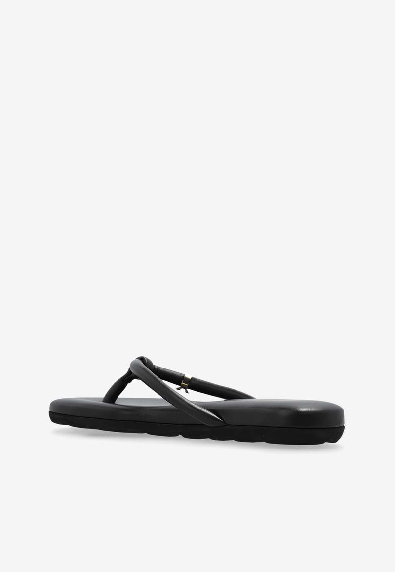 Gianvito Rossi Fiji Nappa Leather Flip-Flops Black G10041 05GOM-NAPNERO