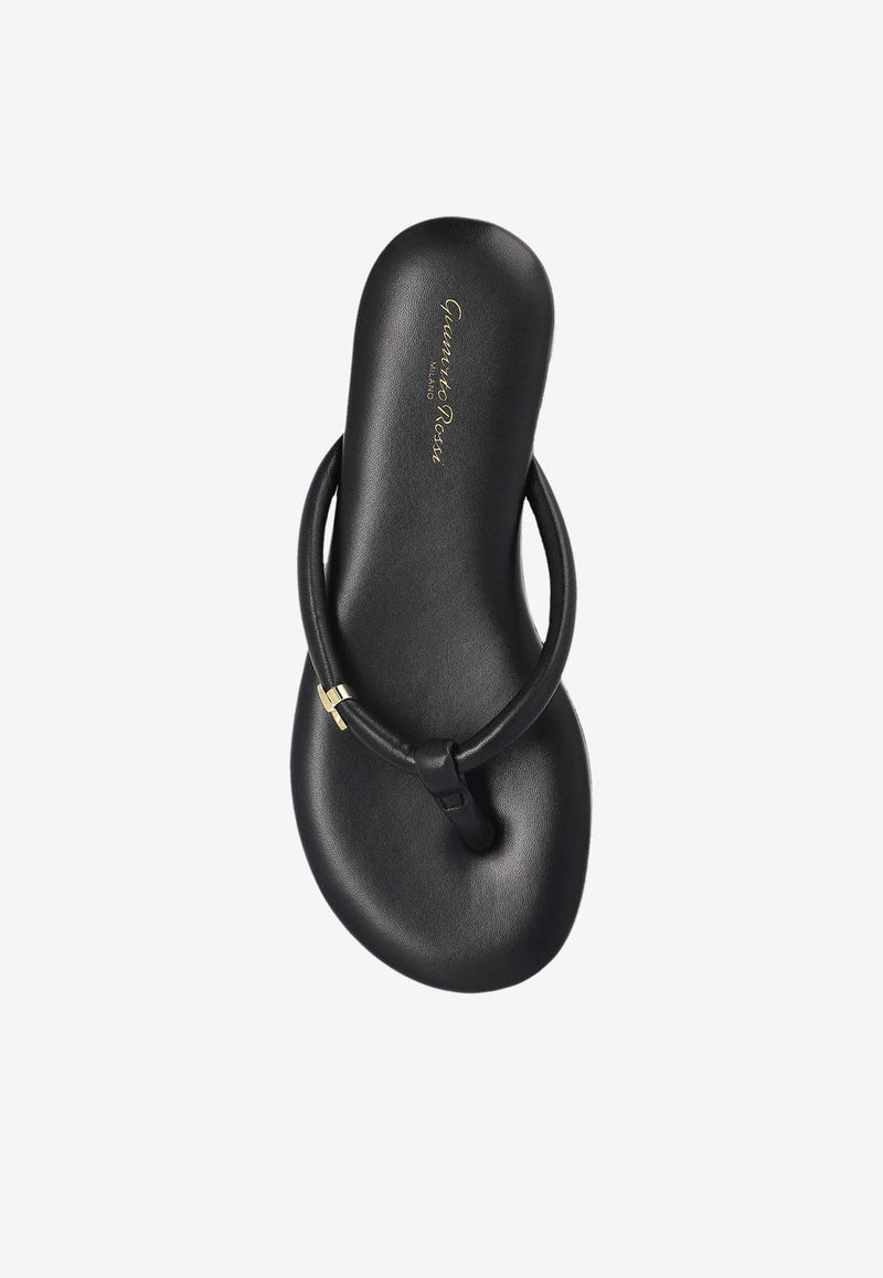 Gianvito Rossi Fiji Nappa Leather Flip-Flops Black G10041 05GOM-NAPNERO