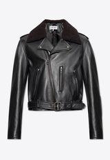 Loewe Biker Leather Jacket Black H526Y34L26 0-BLACK