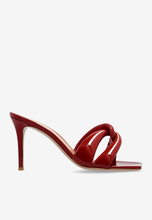 Gianvito Rossi Amour 85 Glossy Leather Mules  Red G10012 85RIC-NUIROUG