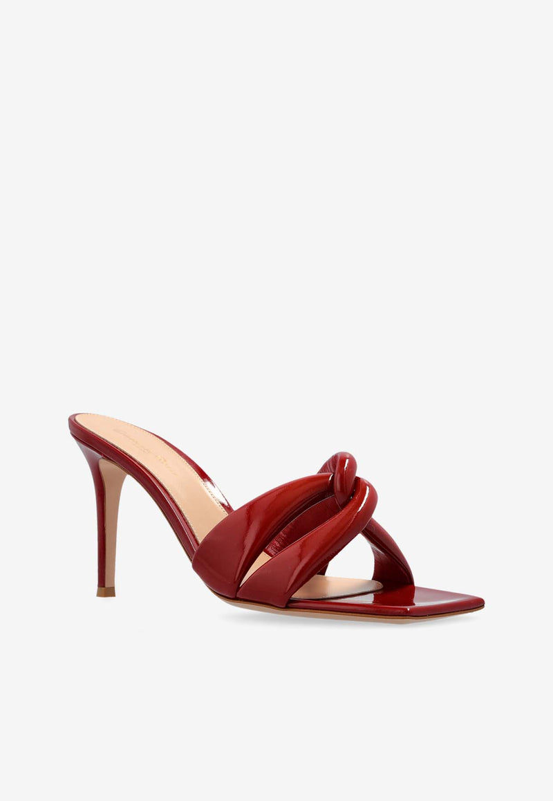 Gianvito Rossi Amour 85 Glossy Leather Mules  Red G10012 85RIC-NUIROUG