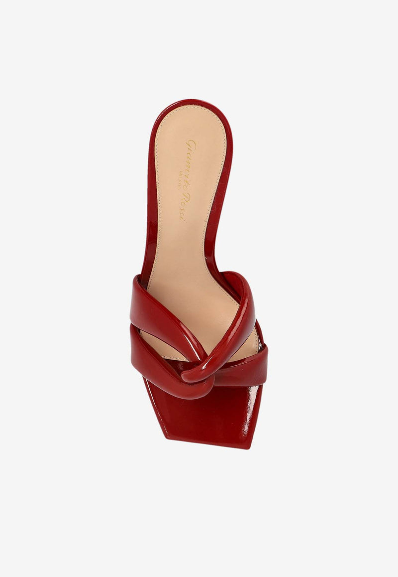 Gianvito Rossi Amour 85 Glossy Leather Mules  Red G10012 85RIC-NUIROUG