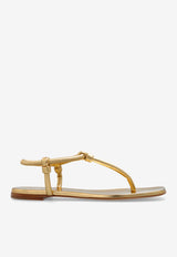 Gianvito Rossi Juno Metallic Leather Thong Sandals Gold G32395 05CUO-NPSMEKO