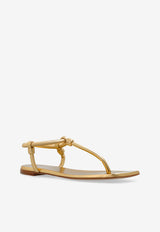 Gianvito Rossi Juno Metallic Leather Thong Sandals Gold G32395 05CUO-NPSMEKO