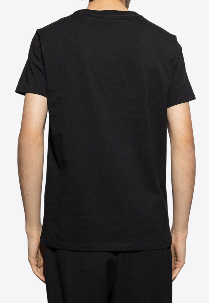 Balmain Couture Label T-shirt Black EH1EF000 BC91-0PA