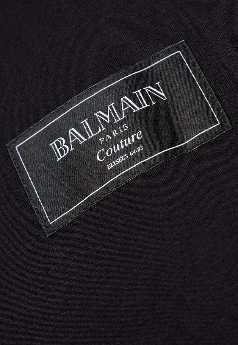 Balmain Couture Label T-shirt Black EH1EF000 BC91-0PA