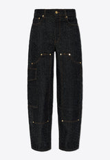 GANNI Washed Straight-Leg Jeans Black J1617 6804-099