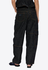 GANNI Washed Straight-Leg Jeans Black J1617 6804-099