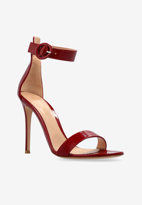 Gianvito Rossi Portofino 105 Nappa Leather Sandals Red G61096 15RIC-NUIROUG