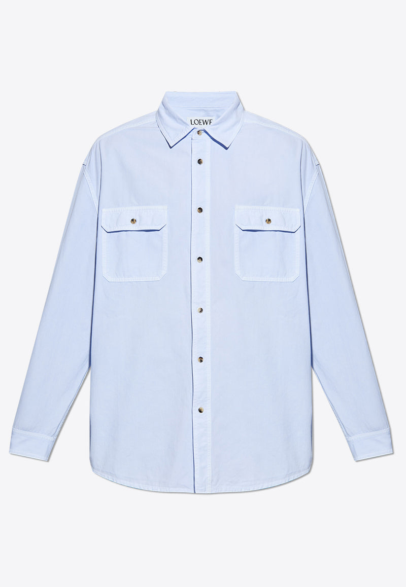 Loewe Long-Sleeved Shirt with Pockets Blue H526Y05WCJ 0-LIGHT BLUE