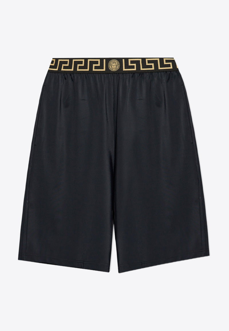 Versace Greca Waistband Swim Shorts Black KĄPIELOWE 1003754 1A11119-A80G