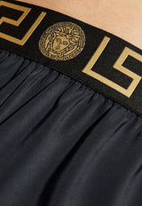 Versace Greca Waistband Swim Shorts Black KĄPIELOWE 1003754 1A11119-A80G