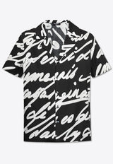 Balmain Love Letter Print Shirt Black EH1HN065 VH47-EAB