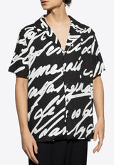 Balmain Love Letter Print Shirt Black EH1HN065 VH47-EAB