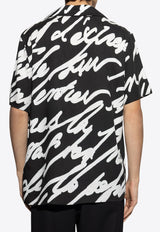 Balmain Love Letter Print Shirt Black EH1HN065 VH47-EAB