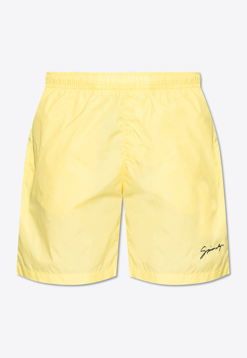 Givenchy Swim Shorts with Logo Signature  Yellow KĄPIELOWE BMA01 L1537-742