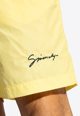 Givenchy Swim Shorts with Logo Signature  Yellow KĄPIELOWE BMA01 L1537-742