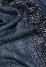 Etro Paisley Print Cashmere Scarf Navy MATA0009 AK804-X0883