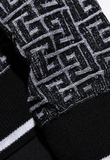 Balmain PB Logo Monogram Wool-Blend Sweater Black EH1KD000 KI03-GAB