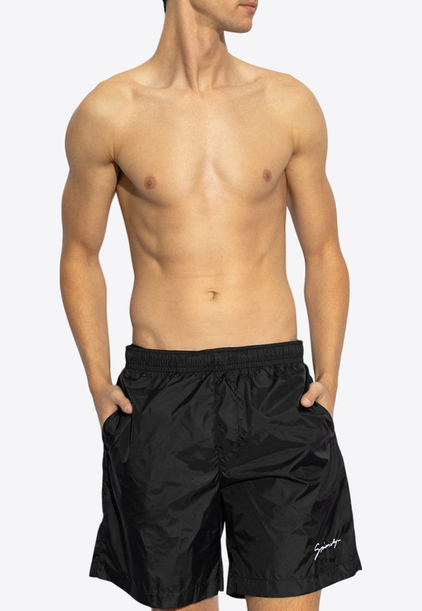 Givenchy Swim Shorts with Logo Signature  Black KĄPIELOWE BMA01 L1537-004