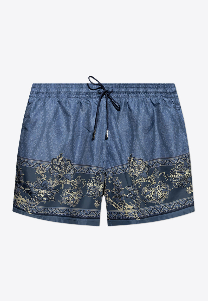 Etro Printed Swim Shorts Blue KĄPIELOWE MRPB0002 99SPSA5-X0883