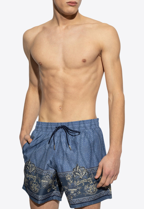 Etro Printed Swim Shorts Blue KĄPIELOWE MRPB0002 99SPSA5-X0883