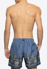 Etro Printed Swim Shorts Blue KĄPIELOWE MRPB0002 99SPSA5-X0883