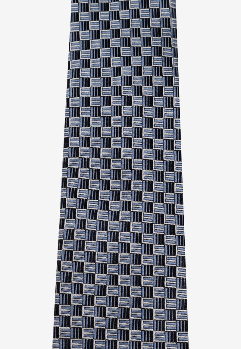 Etro Patterned Jacquard Silk Tie Navy MASA0001 AQ090-S9880