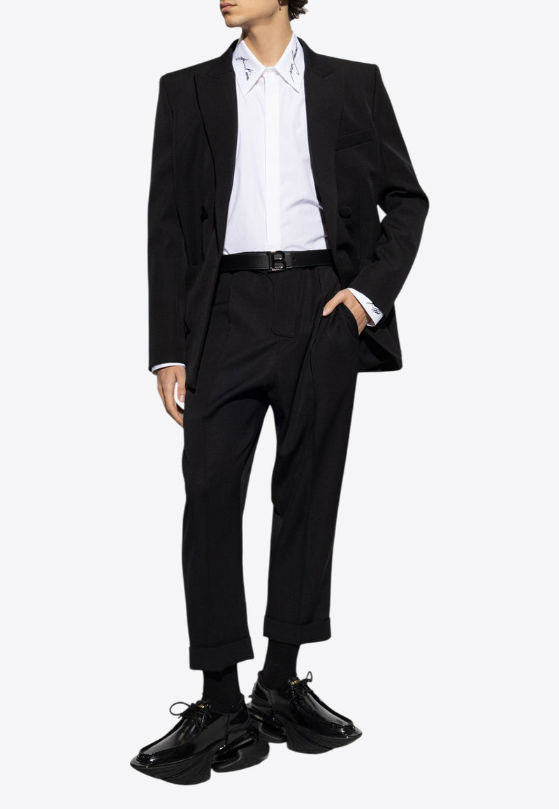 Balmain Double-Breasted Wool Blazer Black EH1SG160 WC09-0PA