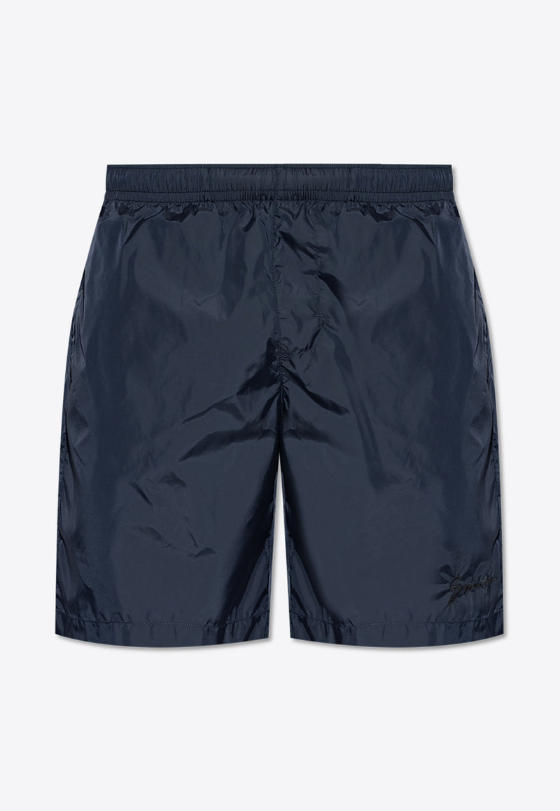 Givenchy Swim Shorts with Logo Signature  Navy KĄPIELOWE BMA01 L1537-401