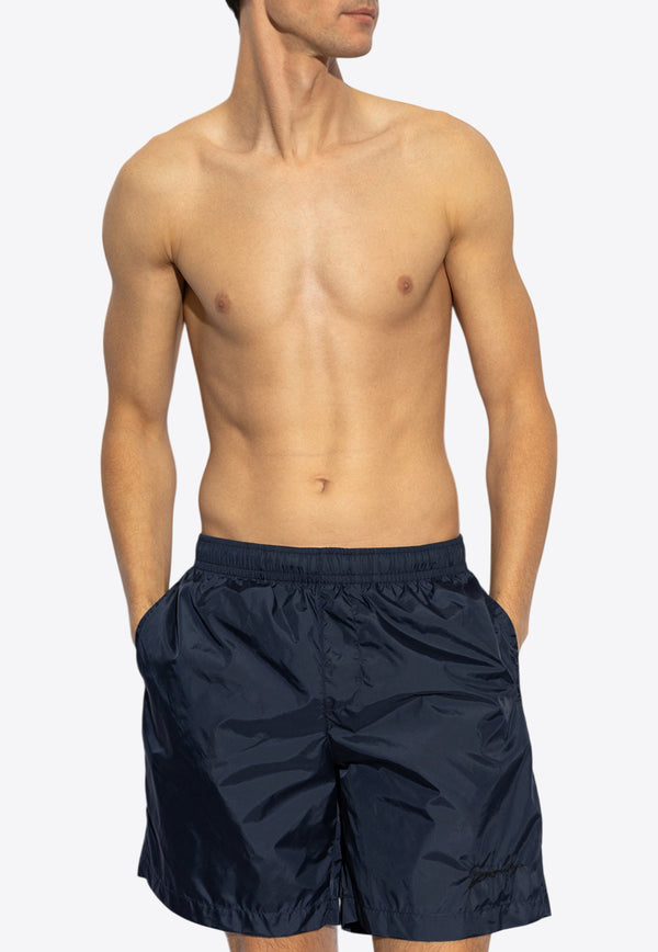 Givenchy Swim Shorts with Logo Signature  Navy KĄPIELOWE BMA01 L1537-401