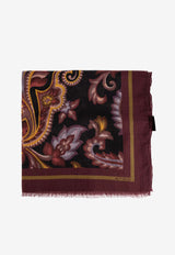 Etro Paisley Print Cashmere Scarf Burgundy MATA0038 AK552-X0810