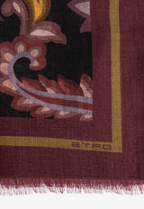 Etro Paisley Print Cashmere Scarf Burgundy MATA0038 AK552-X0810