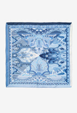 Etro Paisley Print Silk Pocket Square Light Blue MAUA0004 AK824-X0883