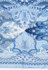 Etro Paisley Print Silk Pocket Square Light Blue MAUA0004 AK824-X0883