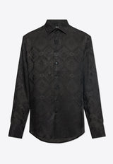 Etro Roma Paisley Jacquard Long-Sleeved Shirt Black MRIB0001 99TJD74-N0000