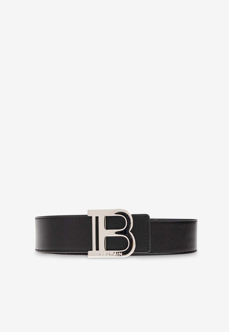 Balmain B-Belt in Smooth Leather Black EM1WJ000 LVTL-0PA