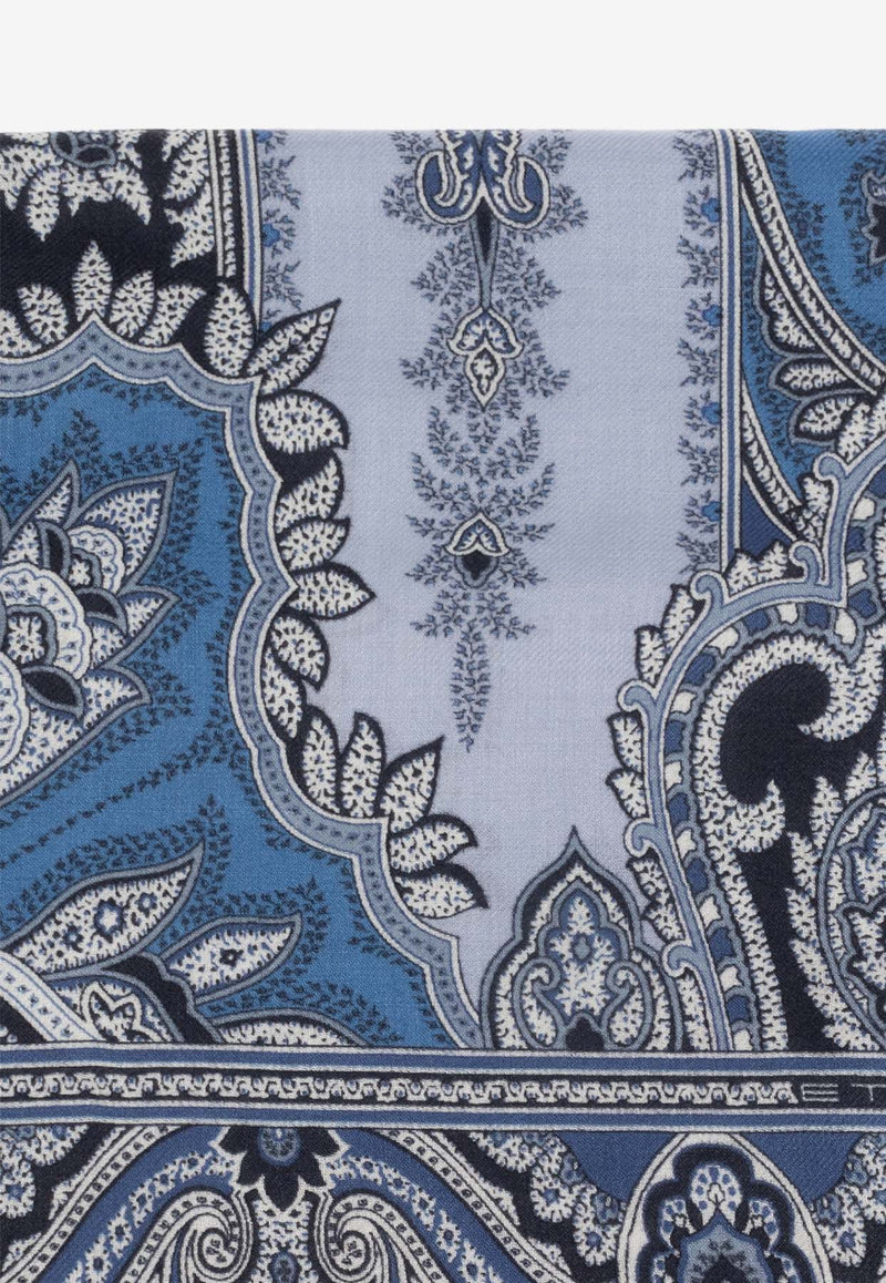 Etro Baroque Print Cashmere Scarf Blue MATA0007 AK811-X0880