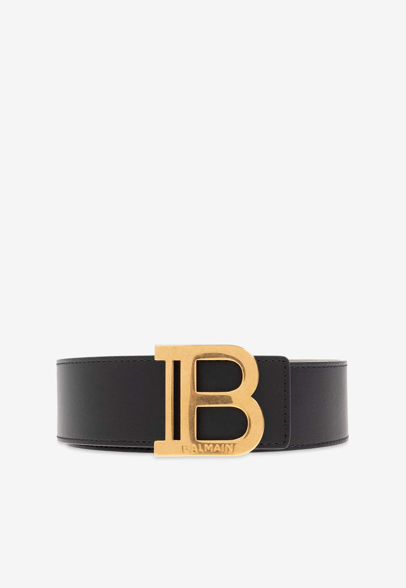 Balmain B-Belt in Smooth Leather Black EN1WJ002 LVTL-0PA